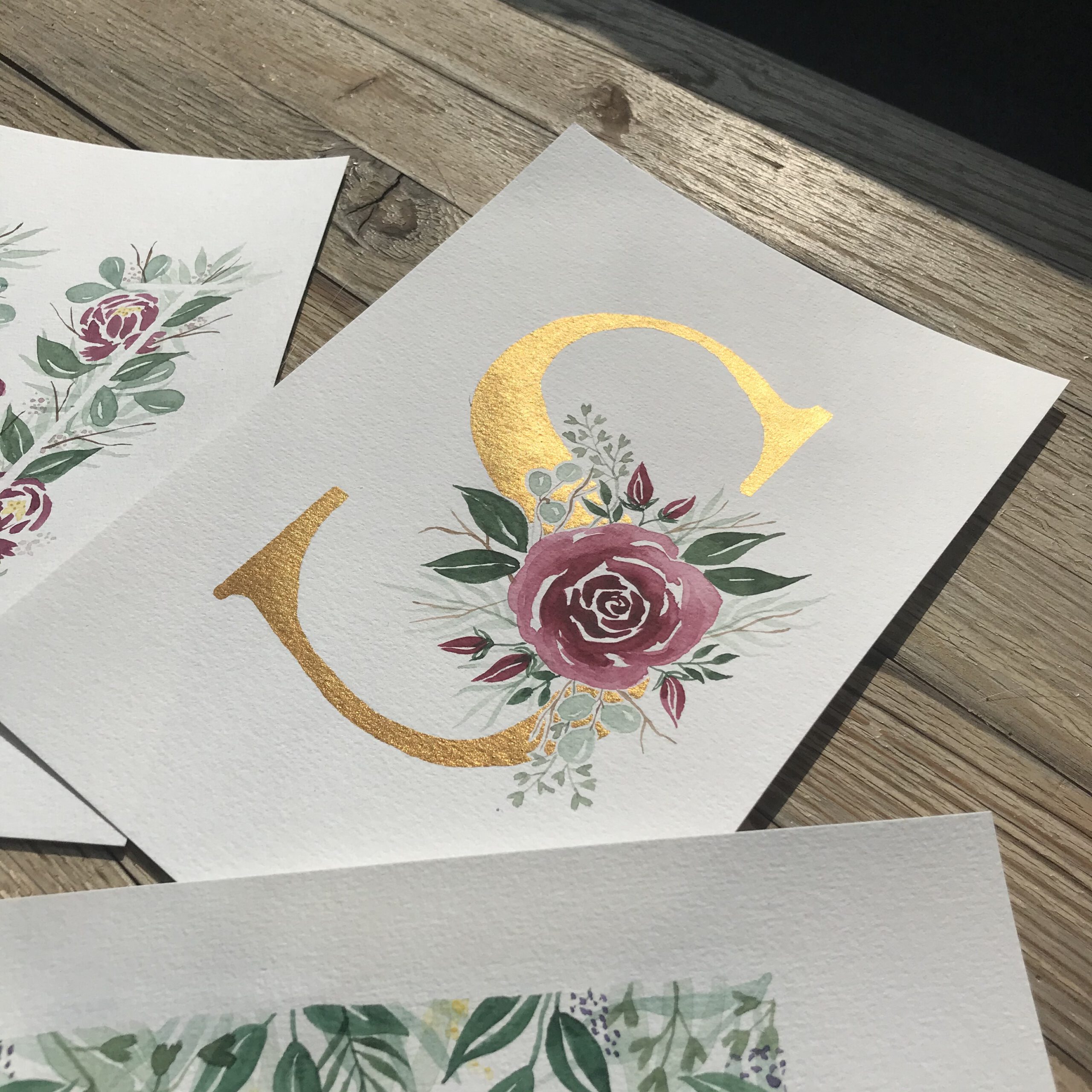 Florale Aquarell Buchstaben